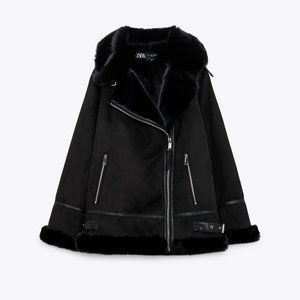 ZARA FAUX SUEDE DOUBLE FACED LONG JACKET